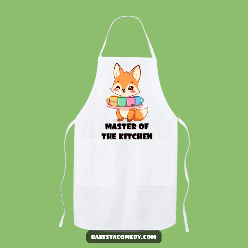 Funny Smiling Fox Apron: Cook with Charm and Laughter Gift!