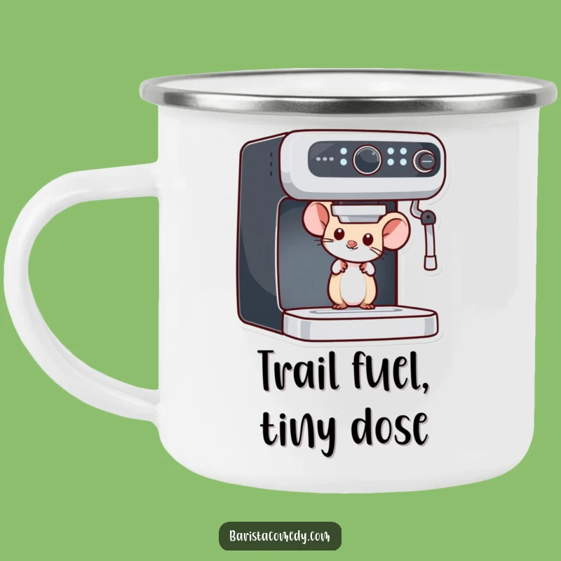 Funny Mouse Peeking Enamel Camping Mug: Hilarious Outdoor Coffee Companion Gift