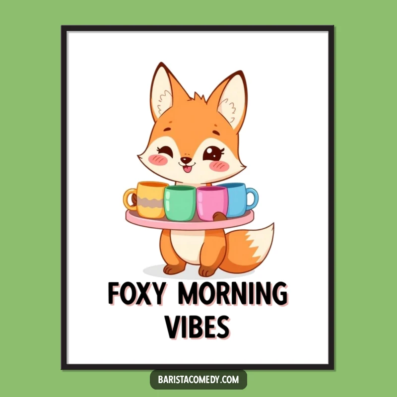 Funny Smiling Fox Digital Art: Instant Cheer for Your Space!