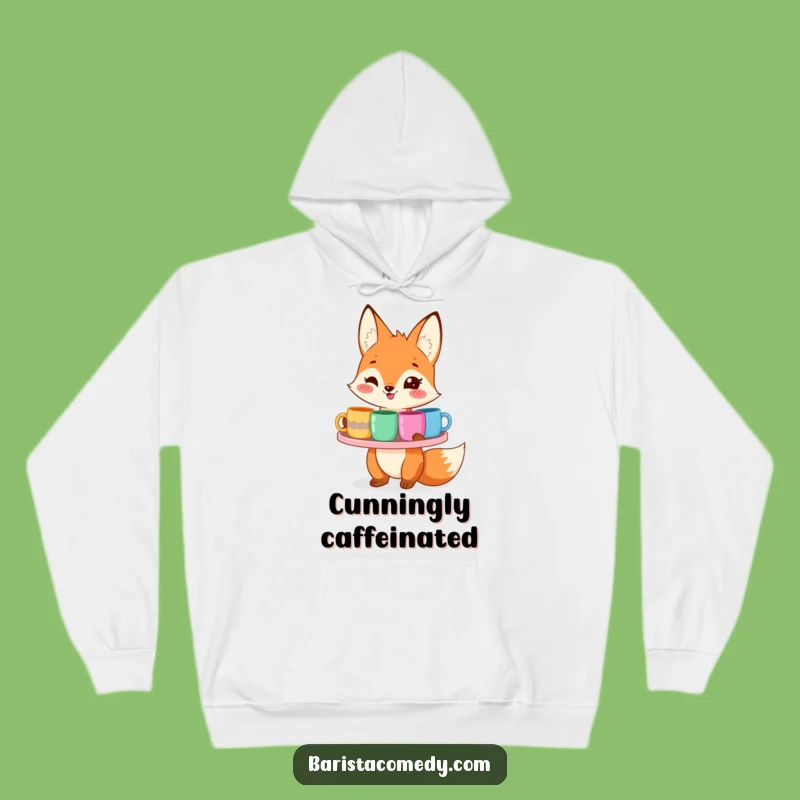Funny Smiling Fox Hoodie: Cozy & Cute Coffee Companion Gift!