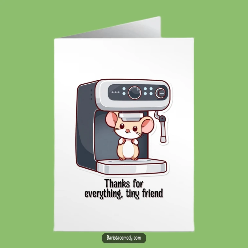 Free Printable Mouse Thank You Card - Cute Barista Downloadable Gift