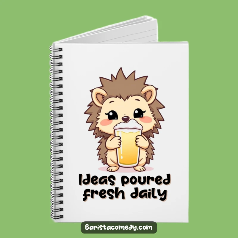 Funny Hedgehog Frothy Notebook: Jot Down Ideas with This Cheerful Coffee Journal
